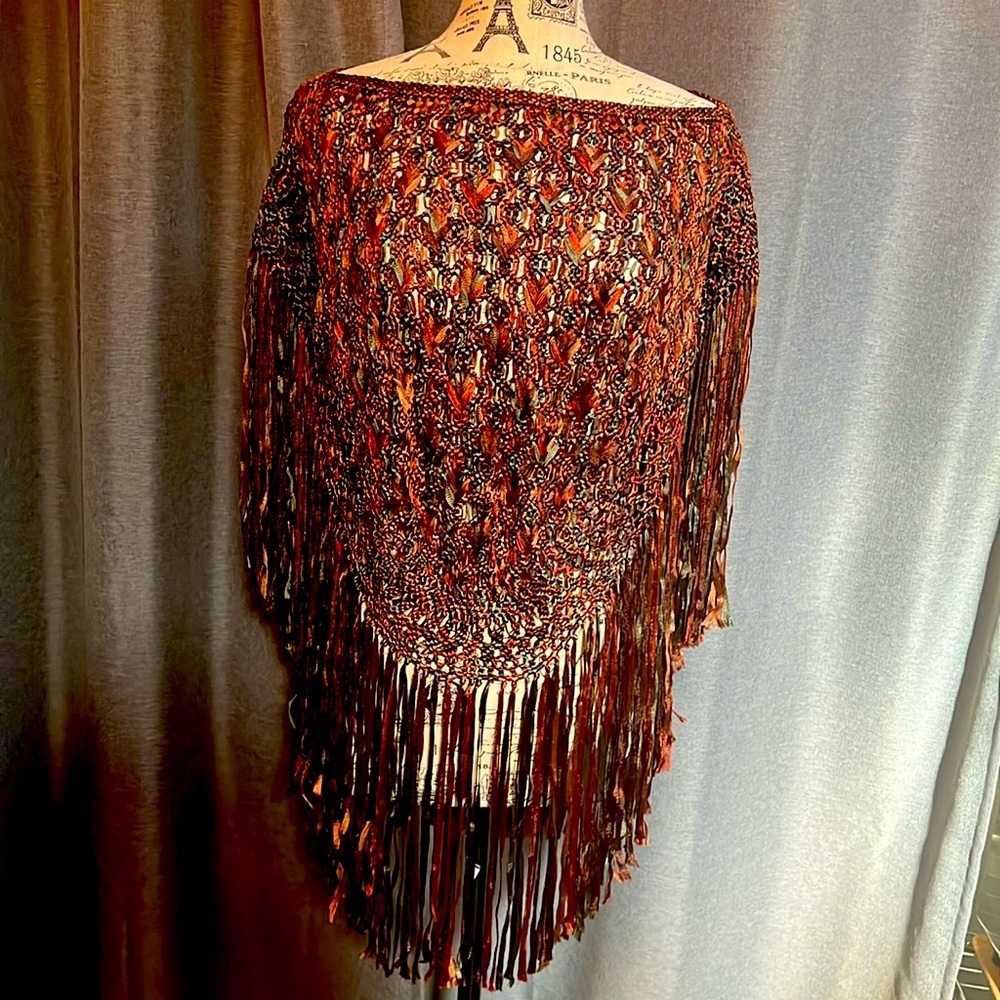 Never worn, Womens Handmade Ruana. Made by South American artisans.